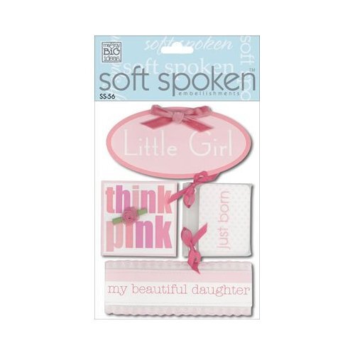 me & my BIG ideas Soft Spoken Embellishments – LITTLE BABY GIRL – 4 pcs