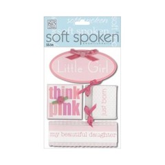 me & my BIG ideas Soft Spoken Embellishments – LITTLE BABY GIRL – 4 pcs