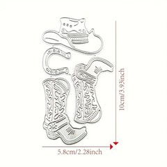 Cowboy hat boots horseshoe metal craft die cut paper cutters cutting dies