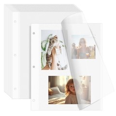VOKOY 15 Sheets Self Adhesive Photo Album Refill Pages for 3 Ring Binder 9×11