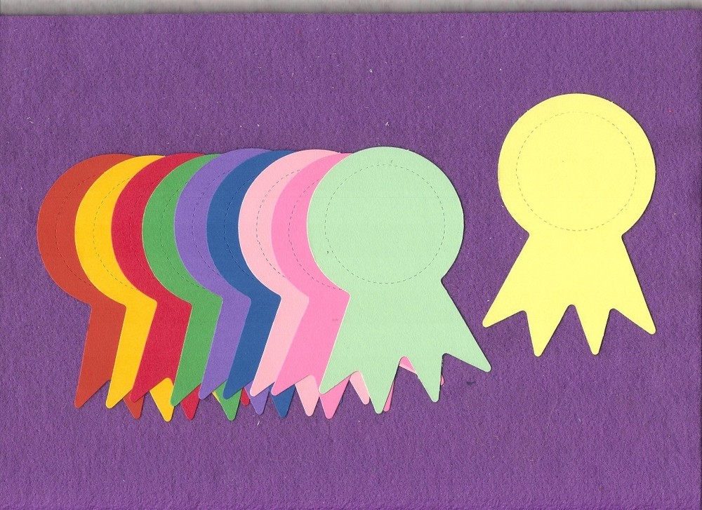 RIBBON award die cuts scrapbook cards