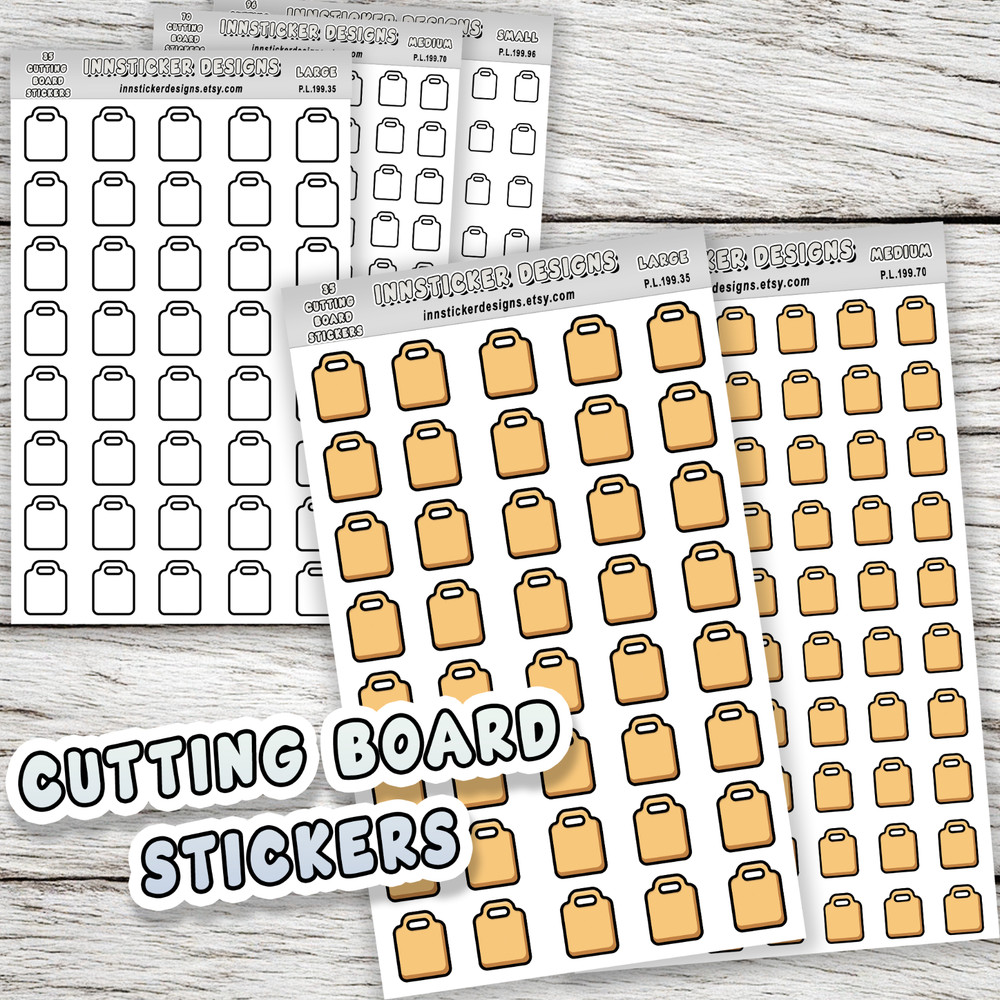 Cutting Board Stickers, Mini Icon Reminder Planner stickers, Journals,Scrapbooks