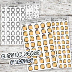 Cutting Board Stickers, Mini Icon Reminder Planner stickers, Journals,Scrapbooks
