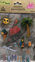 Stickers-1 Sheet Of 12 Pieces(Summer/Travel/Sunshine/Ice Cream/Birds)SHIPN 24HRS