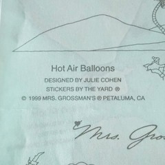 MRS. GROSSMAN’S Summer Art Hot Air Balloons Pirate Sticker Sheets Vintage Lot 16