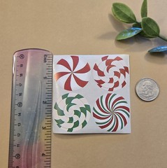12 Peppermint Candy Stickers/Christmas Candy Stickers/Swirl Candy Stickers