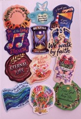 Lot of 12 Beautiful Scripture Stickers Glossy ~ God Jesus Bible Journal Supplies