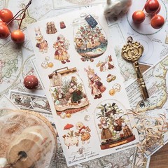 Stickii – Whimsical Terrarium Stickers – 1 Fantasy Rabbit & Sheep Sticker Sheet