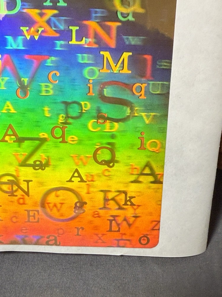 2 Retro Prism Hologram Alphabet Sticker Sheets Rainbow Foil