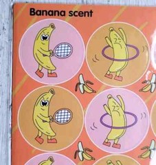 Vintage Scratch And Sniff Stickers Retro 80s 90s Food Banana Fruit Sticker 1Pc