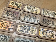 Handmade Faux Tickets Scrapbooking Embellishments Grungy Ephemera