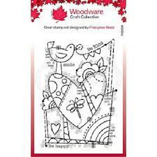 Woodware Craft Clear Stamp RAINBOW HEART Scrapbooking