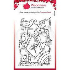 Woodware Craft Clear Stamp RAINBOW HEART Scrapbooking
