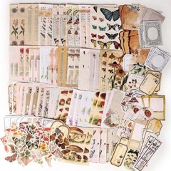 200PCS Vintage Scrapbook Supplies Junk Journal Paper Stickers Ephemera Pack