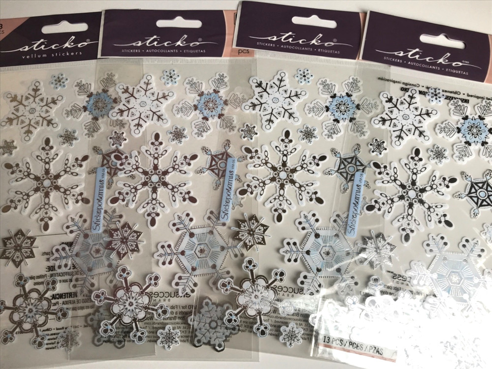 EK Success Snowflakes Stickers Lot Christmas Holiday Cards Scrapbook Winter