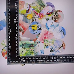 Cute Asian Landscape Stickers — 40 stickers in box — Scrapbooking Craft Fun