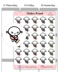 Sweeping Sticker, Broom Planner Sticker, Sweep Floor Chore Sticker, Calendar