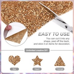 Rhinestone Sheets, Rhinestone Sticker 15.7″x9.4″ Self Adhesive(Rose Gold)