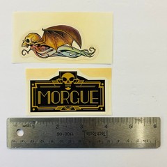 RETRO STICKER LOT Bats Moth Vamp Morgue Hangman Skull Bone Don’t Scream BOO