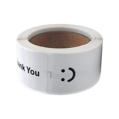 120Pcs Rectangular Shape Smiling Face Thank You Label Sticker for Gift Packaging