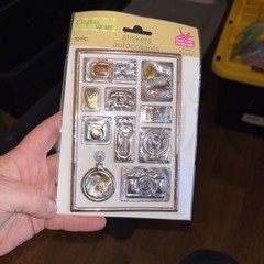 Crafter’s Square,Puffy Stickers, Retro, Key, Phone, Pocket Watch, Metallic Craft