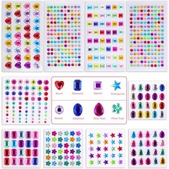Self Adhesive Rhinestones, 735Pcs Craft Gems Self Adhesive Jewels Stickers