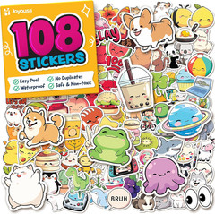 Cute Stickers for Kids – Kawaii Water Bottle Stickers for Teens – 108Pc Sticker