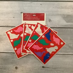 Hallmark Valentine Dinosaur Heart Stickers Set Of 4 Partial Sheets Vintage