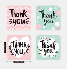 500 pcs / 1 Roll Thank You Stickers 2.5 Cm X 2.5 Cm