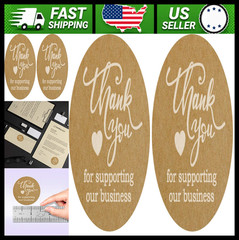 Thank You for Supporting Our Business Stickers 1.5″ Round Kraft Pack of 2