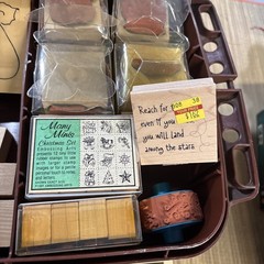 Over 175pc Mixed Lot of Rubber Stamps For Crafting Scrapbooking in Organizer