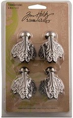 Tim Holtz Idea-Ology Vintage Metal Box Feet for Wooden Boxes and Cases, Decor…