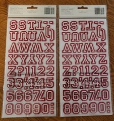 Lot 10 Packs 3 Dimensional Letters/Numbers Black Red Glitter 1,172 Pieces NEW
