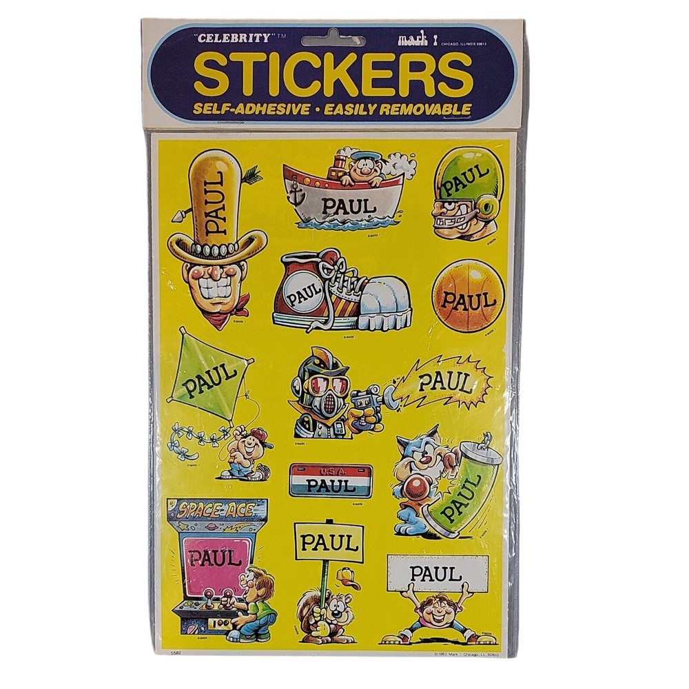 Paul – True Vintage NOS Celebrity Stickers Self-Adhesive/Removable by Mark I