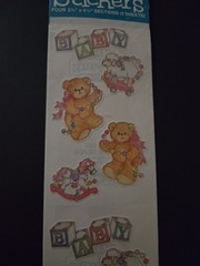 Vintage NOS FMI Frances Meyer Inc Stickers Bears & Beads BABY TST 596