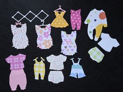 15pc Assorted Girl’s Baby Clothes Combo Cardstock diecuts For scrapbook & Cards.