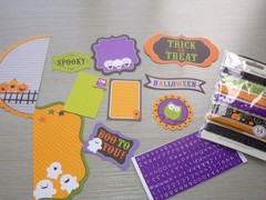 Doodlebug Design Halloween Cardstock 6×6 Scrapbook Junk Journal Die Cuts Ribbon