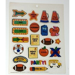 Vtg Calendar Planner Stickers Perk Ups School Sports Pep Rally Game 65 TOTAL