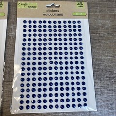 Lot of 4 Packs Sheets Jewel Stickers Gemstones Dark Blue 216 Ea (864) Craft