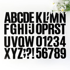 258 Pcs Waterproof 4-Inch Self-Adhesive Vinyl Stickers Black Alphabet & Numbers