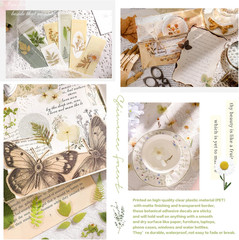 Pressed Flower Stickers Set, 270PCS Dried Flowers Waterproof Stickers Decals Flo