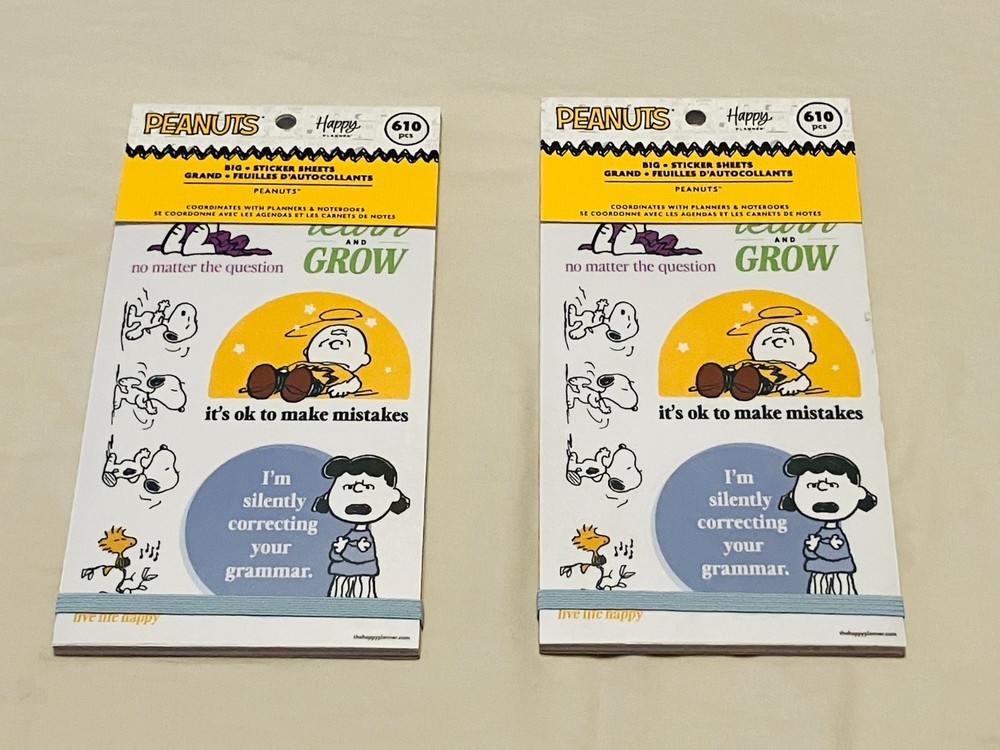 NEW! Happy Planner Peanuts BIG Value Pack Sticker Book (set of 2)