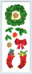 Creative Memories Sticker CHRISTMAS WREATH STOCKINGS 1 Sheet Stickers SD19