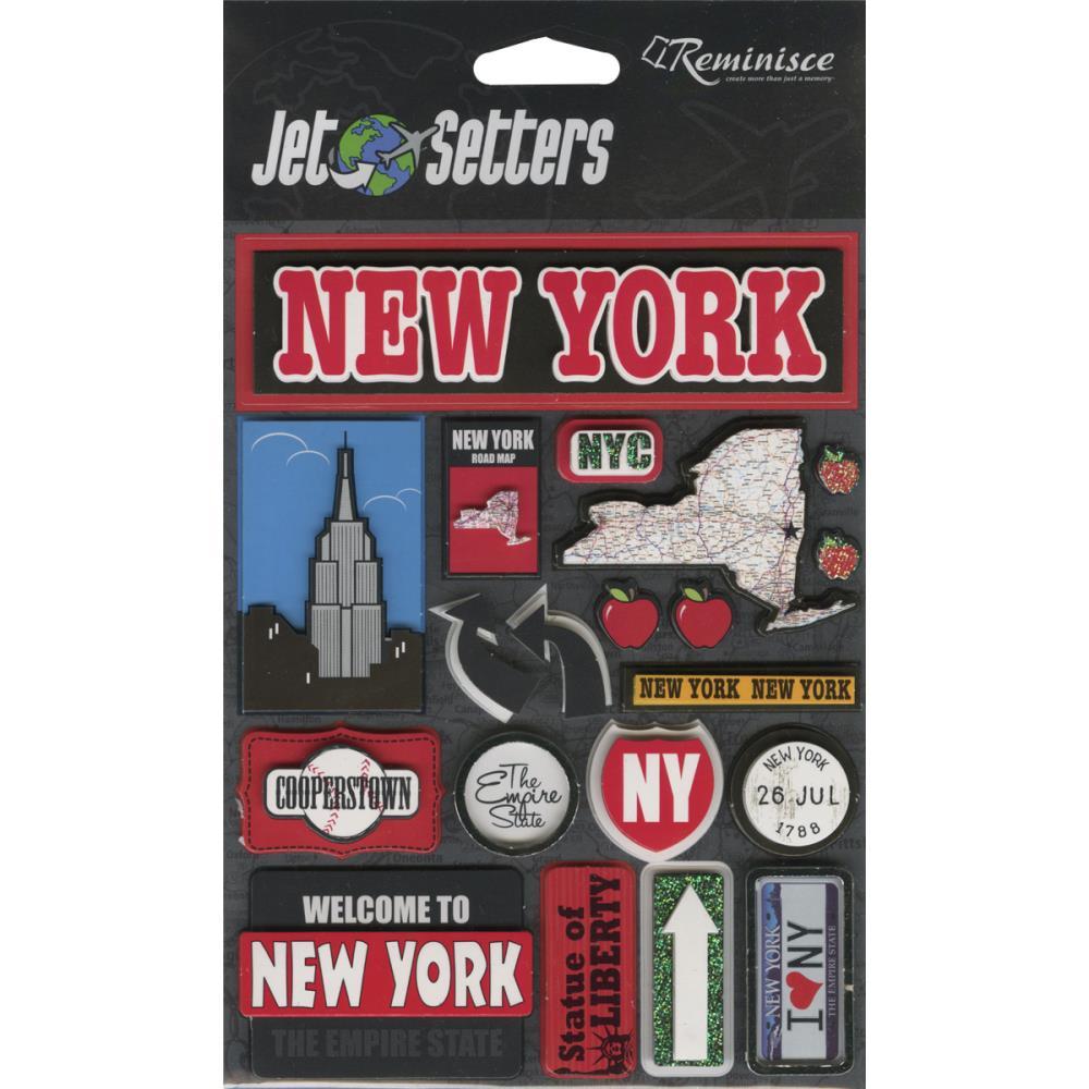 Scrapbooking Crafts Stickers 3D New York Empire State Liberty License Plate 1788