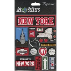 Scrapbooking Crafts Stickers 3D New York Empire State Liberty License Plate 1788