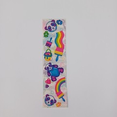 Vintage Lisa Frank Single Sticker Strip -Panda Bears -Paint S139 Rare 80s Unused
