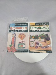Vintage 1994 Plaid Rub-On Transfers Lot 2 Ivy Nature Pigs Country Critters Craft