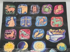 Glow In Dark Sticker Zodiac Space Poster Vintage 1988 Scholastic + Bonus Tags