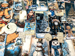 #26 – 150+pcs Blue Christmas JUNK JOURNAL 3D Kit with REAL EPHEMERA Mixed Media
