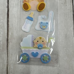 Its A Boy Baby Boy Scrapbooking Stickers by Recollections Dimensional Bib Bottle